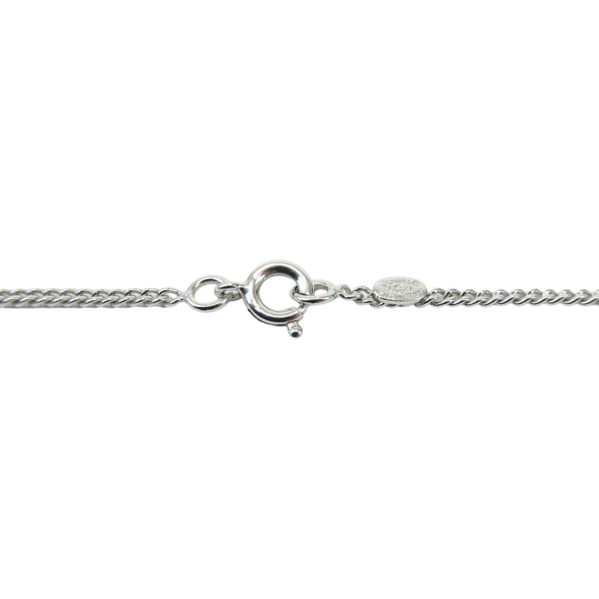 CHANEL COCO Mark Metal Necklace Silver Off White A26877