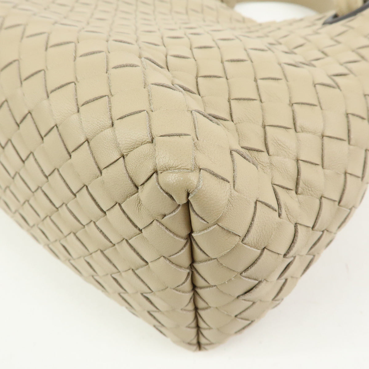 BOTTEGA VENETA Intrecciato Garda Leather Tote Bag Hand Bag Beige