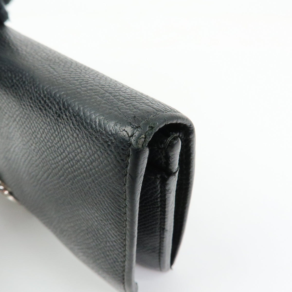 BVLGARI BVLGARI Logo Clip Leather Bi-fold Long Wallet Black