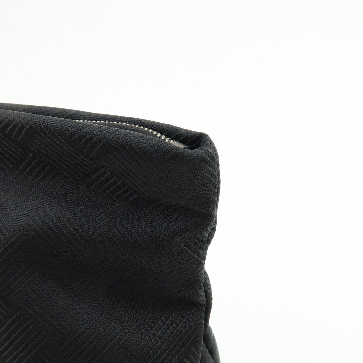 BOTTEGA VENETA Intorecciato Nylon Clutch Bag Flat Pouch Black