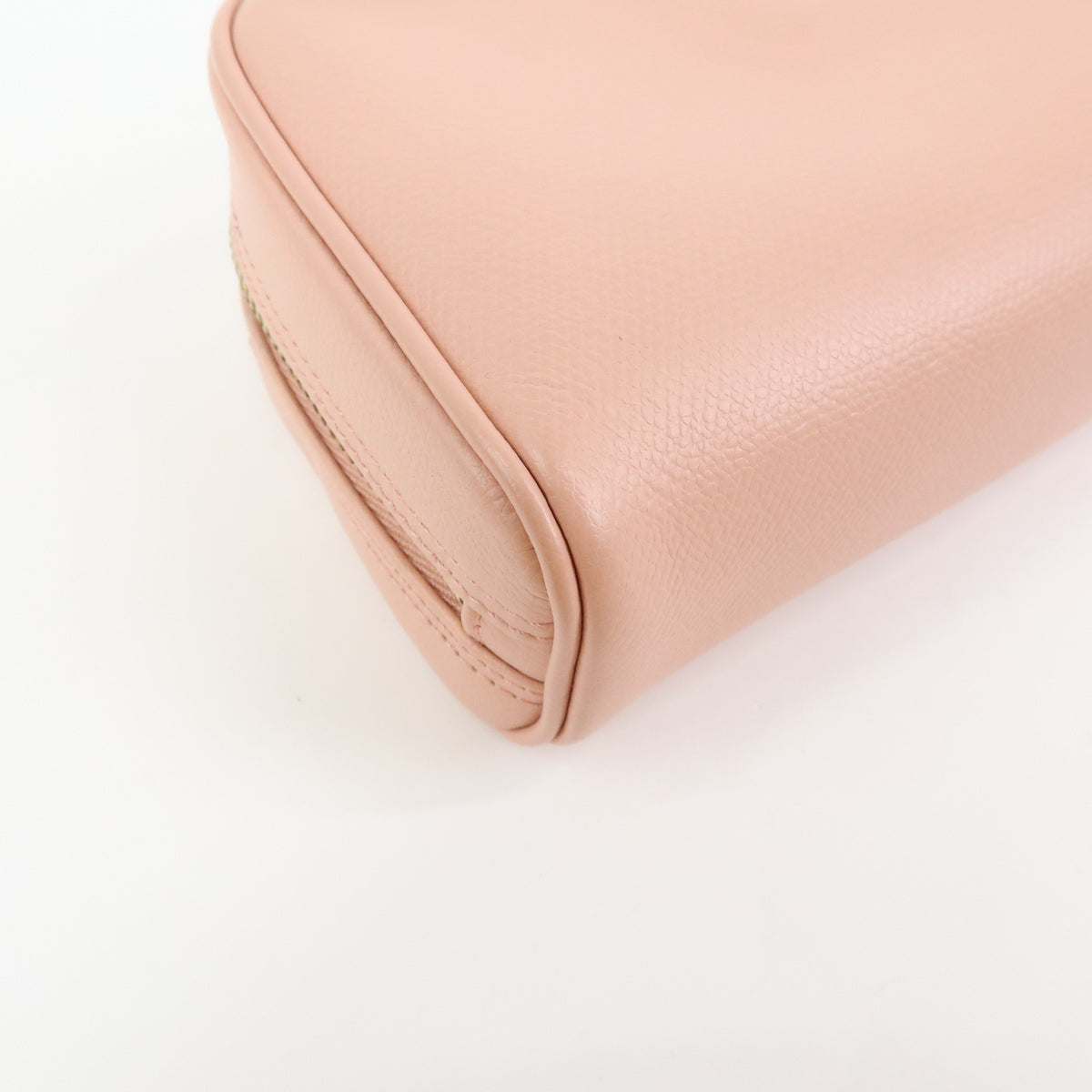 CHANEL COCO Button COCO Mark Leather Cosmetic Pouch Pink A20913