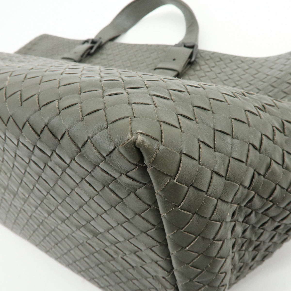 BOTTEGA VENETA Intrecciato Leather Tote Bag Hand Bag  Grey 189632