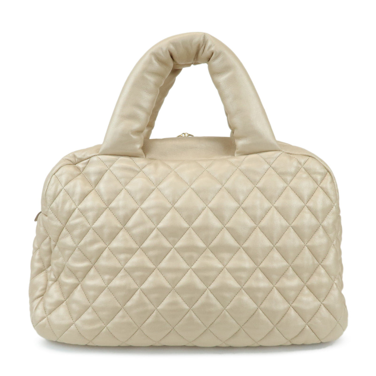 CHANEL COCO COCOON Lamb Skin Boston Bag Champagne Gold A47205
