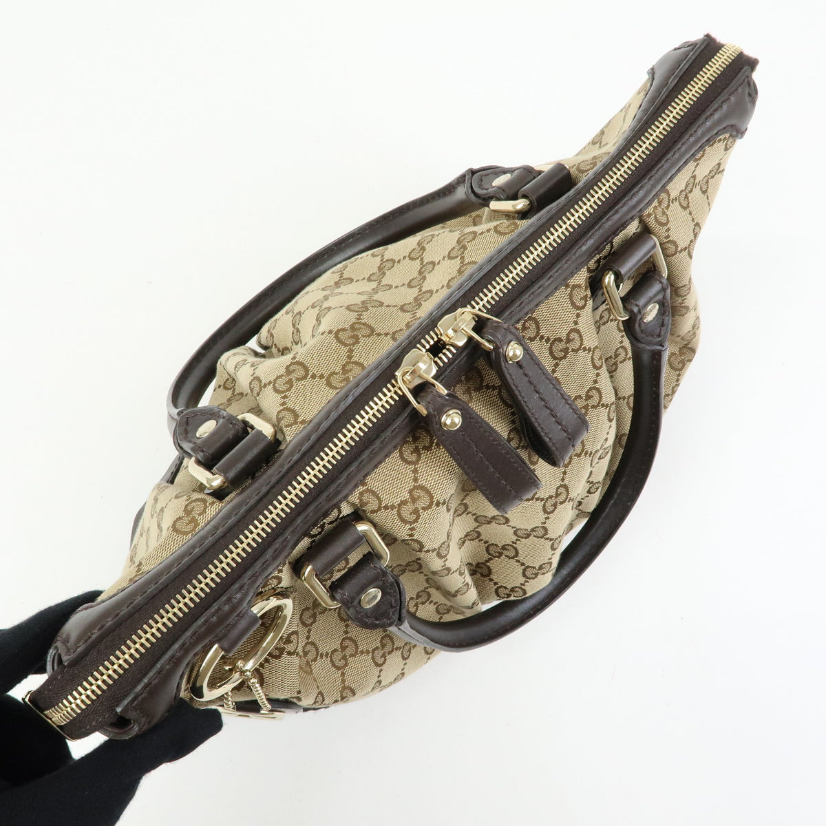 GUCCI Sukey Interlocking G GG Canvas Leather 2Way Shoulder Bag 247902