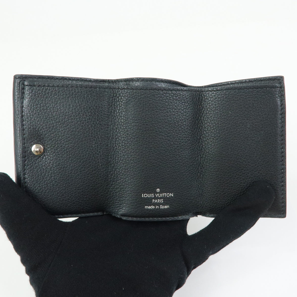 Louis Vuitton Logo Portefeuille Lock Mini Compact Wallet Noir M63921