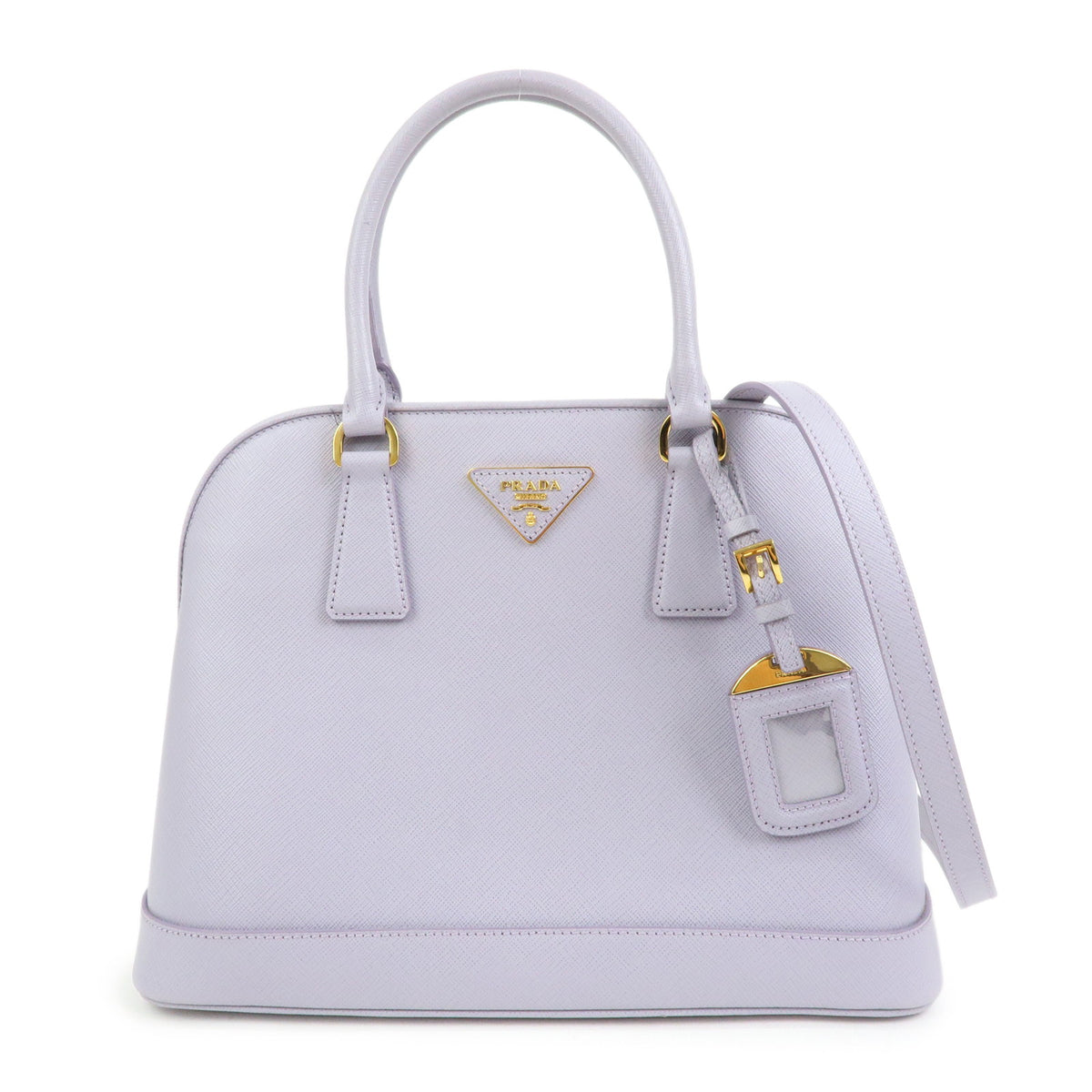 PRADA Triangle Logo Promenado Saffiano Leather 2Way Bag  Purple BN2567