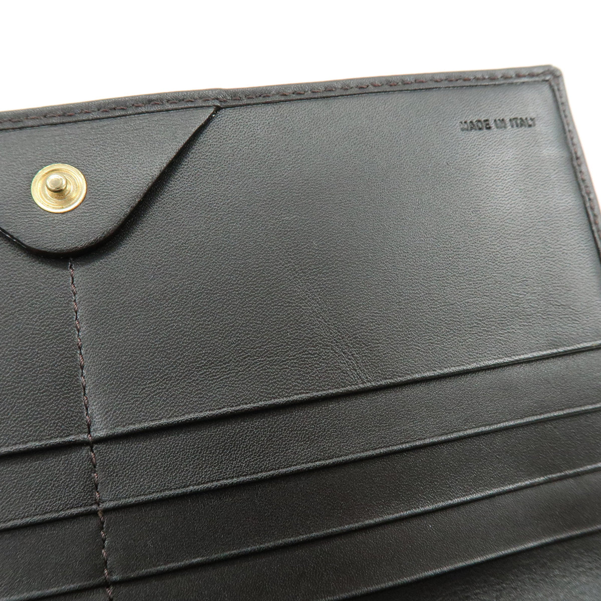 FENDI Zucca Jacquard Canvas Leather Bi-fold Long Wallet Brown 8M0000