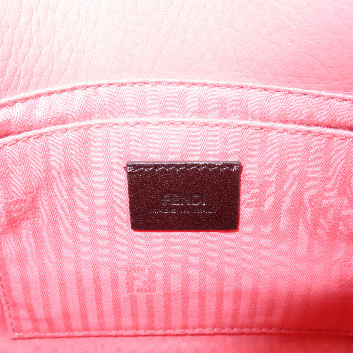 FENDI Leather Chain Shoulder Bag Purse Crossbody Bag Pink 8M0276