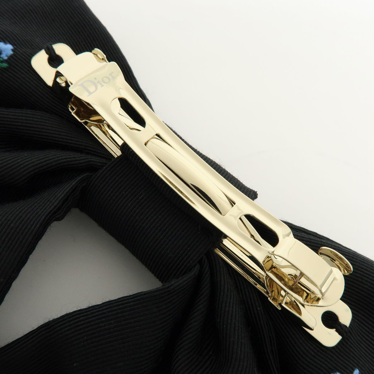 Christian Dior Rayon Twist Revolution Flower Barrette Black