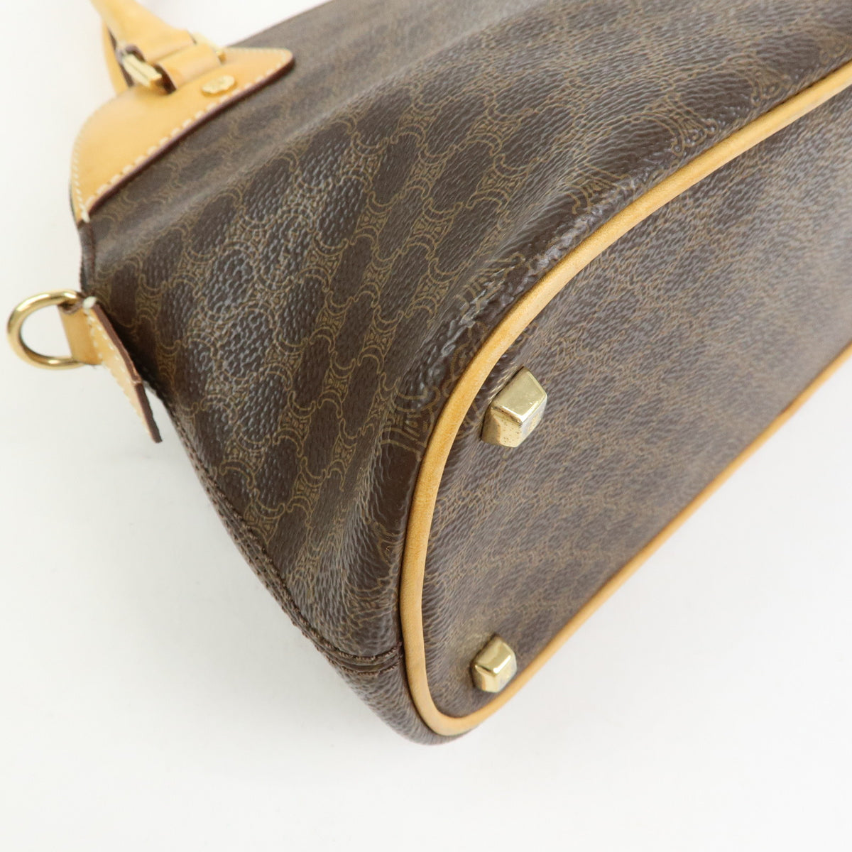 CELINE Macadam PVC Leather 2Way Bag Hand Bag Shoulder Bag Brown Beige