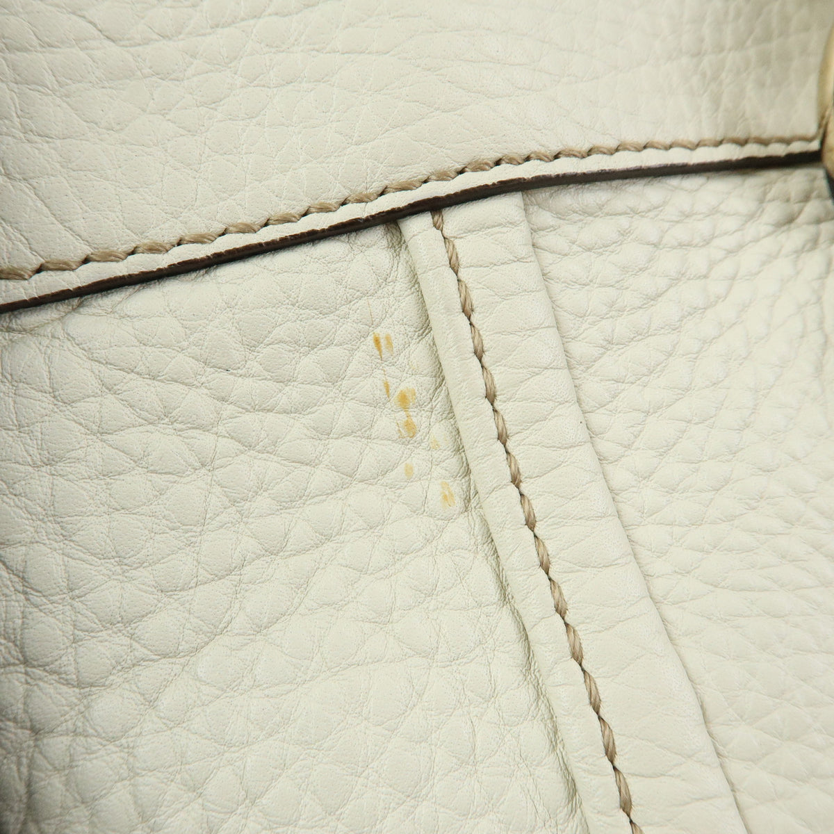 GUCCI Soho Interlocking G Leather Tote Bag Hand Bag Tassel Ivory 282307