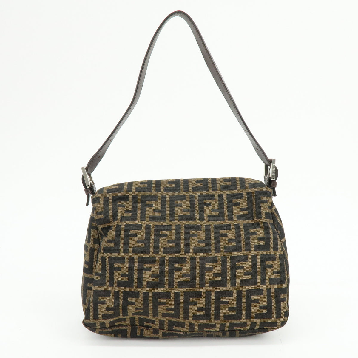 FENDI Zucca Mamma Baguette Canvas Leather Shoulder Bag Hand Bag 26325