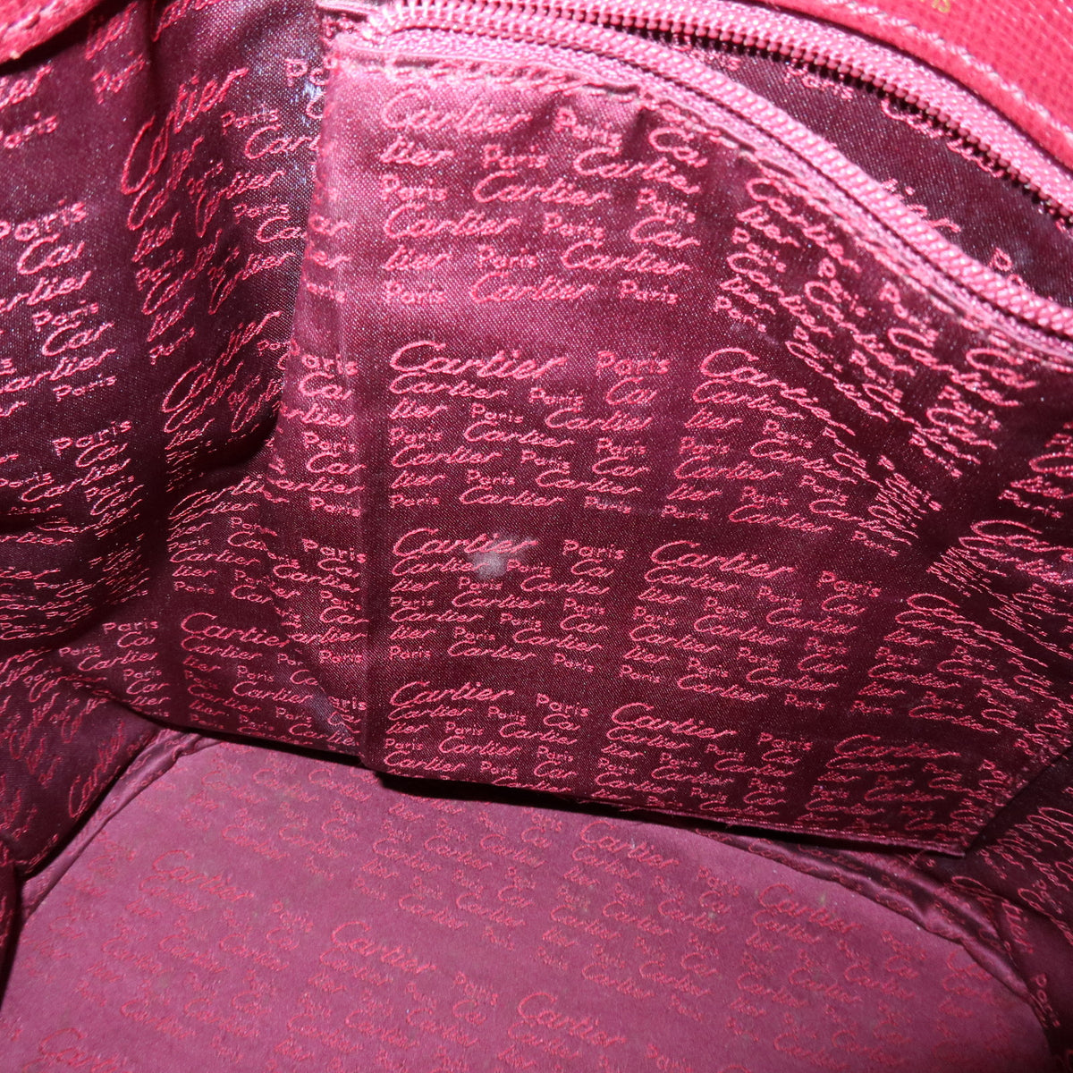 Cartier Must de Cartier Leather Drawstring Shoulder Bag Bordeaux