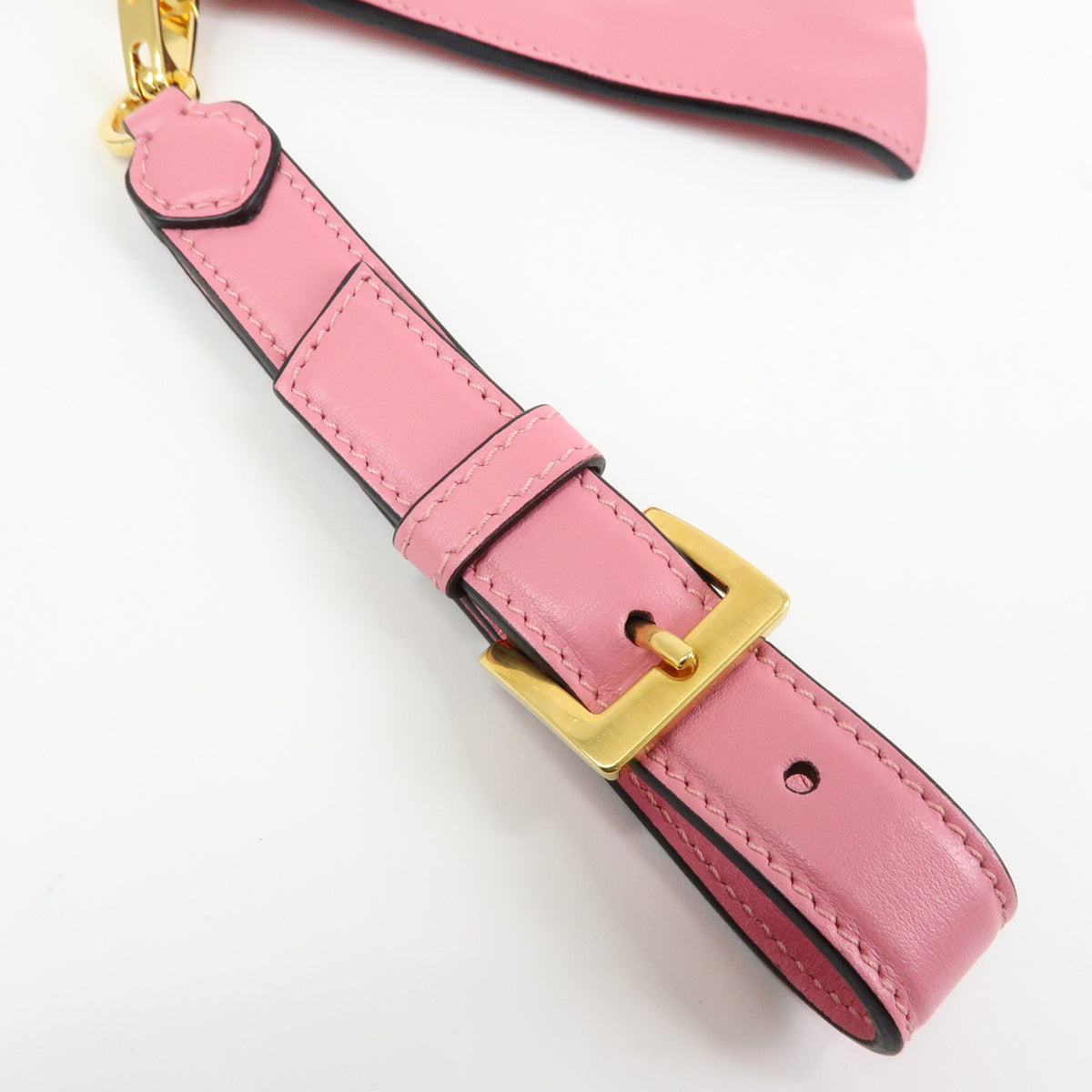 MIU MIU Logo Soft Calf Leather Clutch Bag Flat Pouch Pink 5N1890