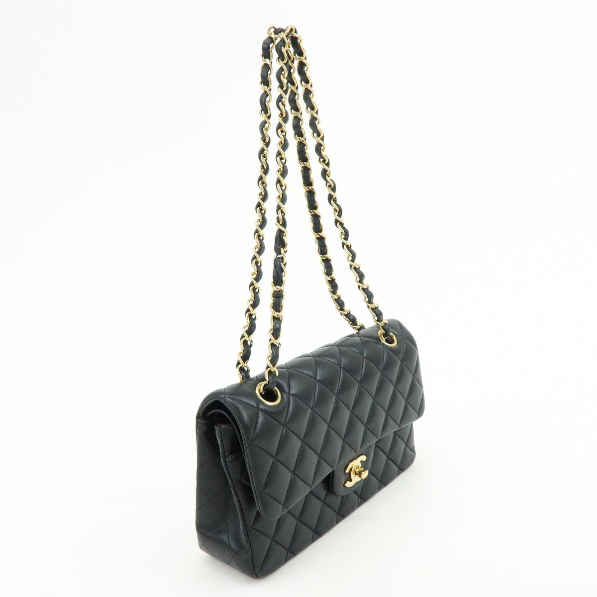 CHANEL Matelasse 23 Lambskin Double Flap Chain Shoulder Bag  A01113