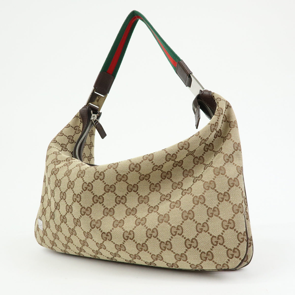 GUCCI Sherry GG Canvas Leather Shoulder Bag Hand Bag Beige Brown 146243