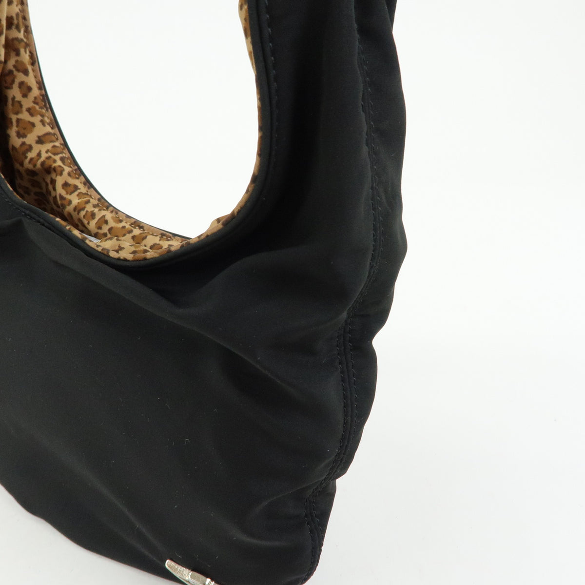 BOTTEGA VENETA Reversible Nylon Hand Bag Shoulder Bag Black Brown