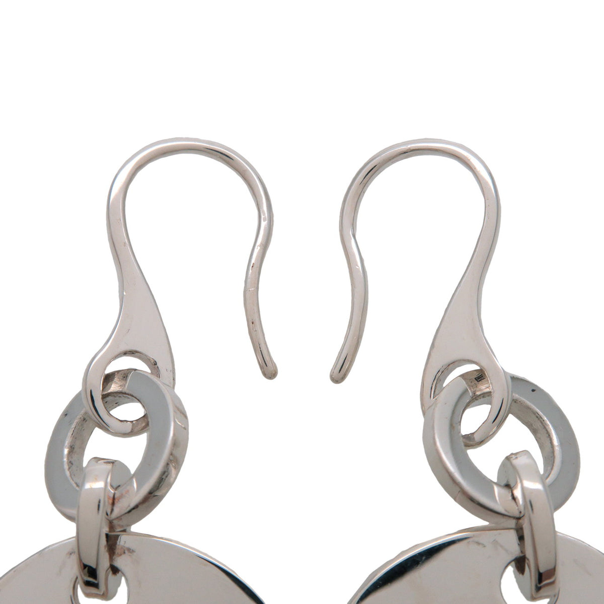 GUCCI Round Plate Hook Earrings SV925 Silver