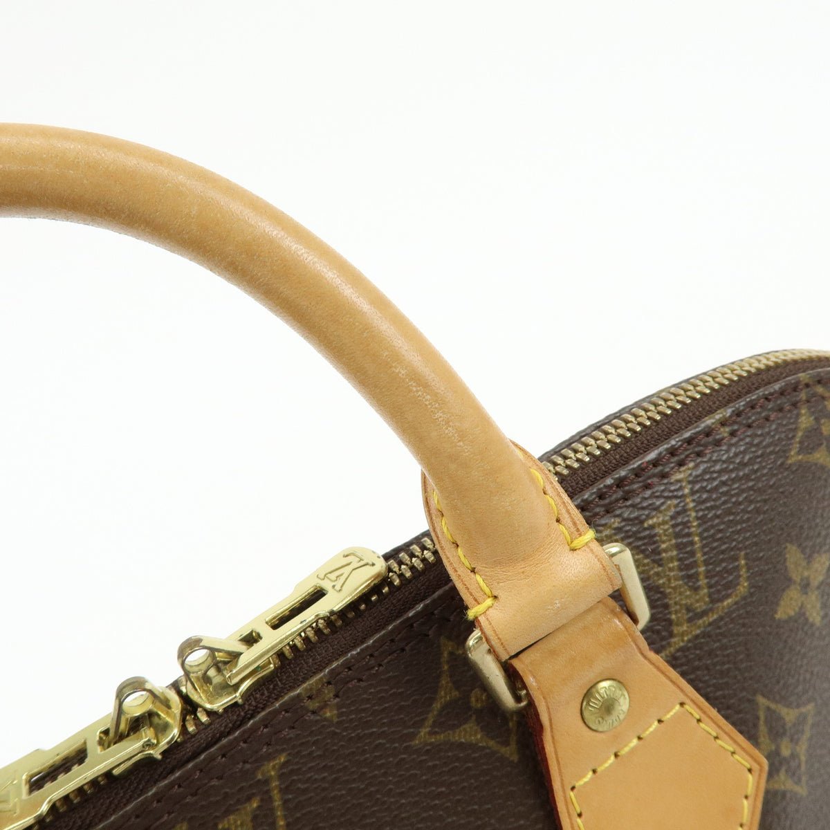 Louis Vuitton Monogram Alma PM Canvas Leather Hand Bag Brown M51130