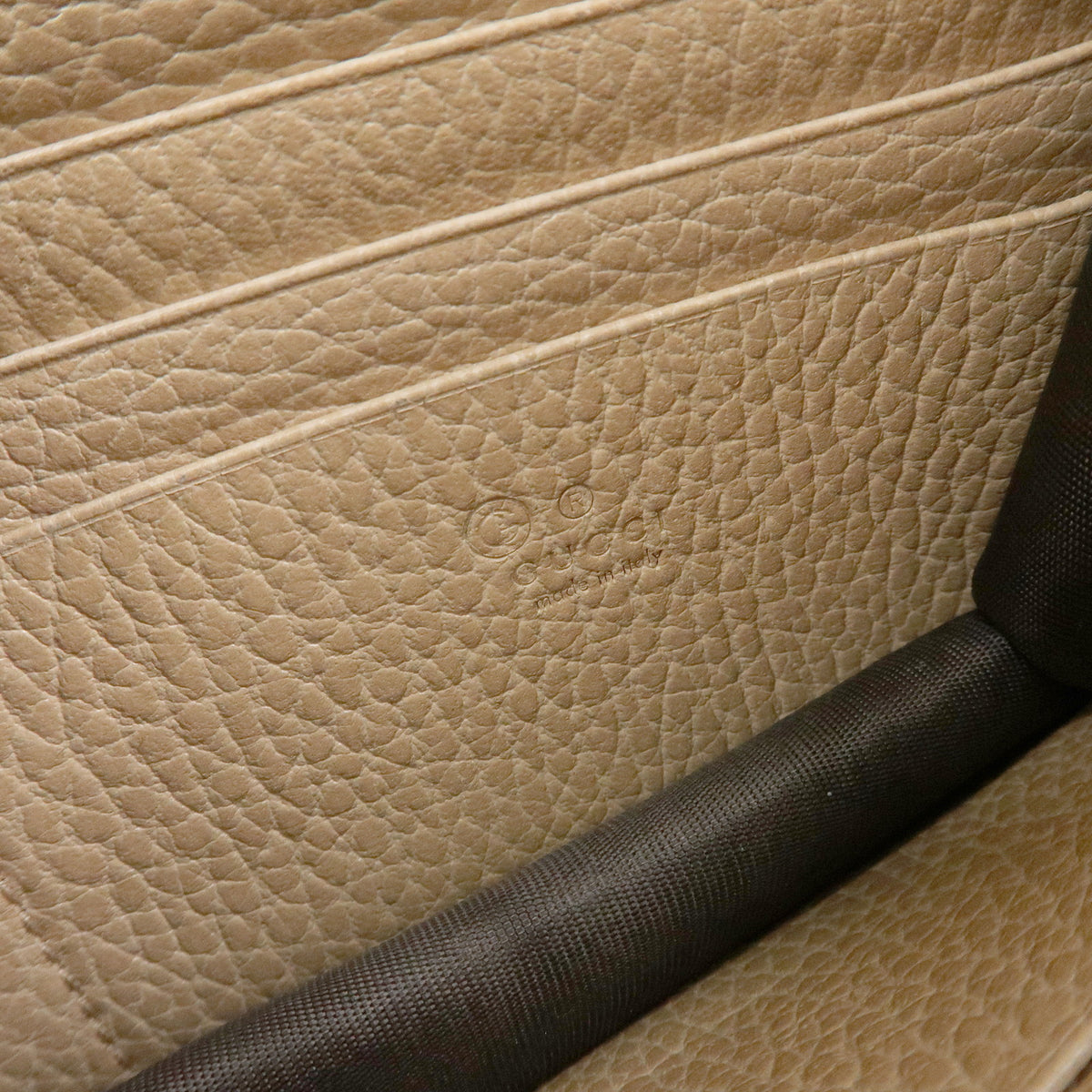 GUCCI Interlocking G Leather Chain Wallet Shoulder Bag Beige 510314