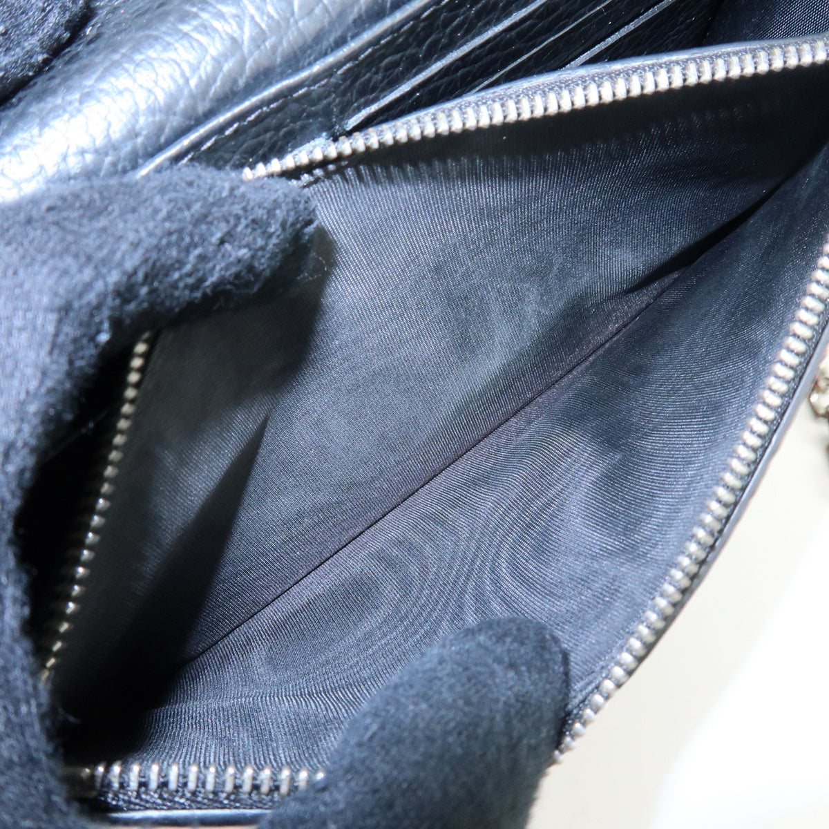 Maison Margiela Four-Stitch Leather Chain Wallet Shoulder Bag Black