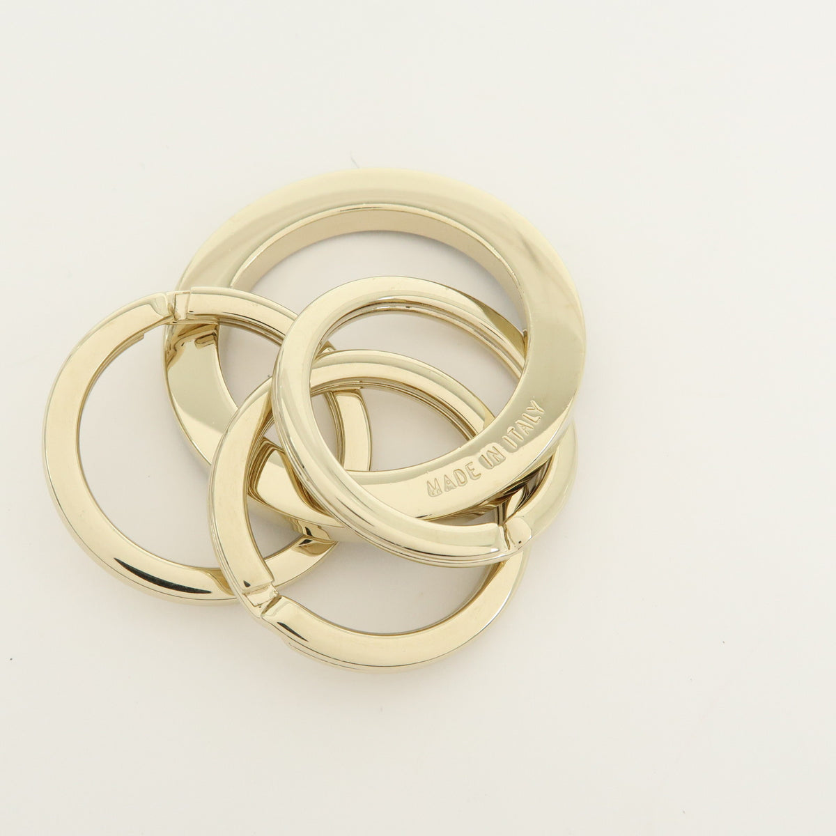 BVLGARI BVLGARI Triple Metal Key Ring Bag Charm Gold Black