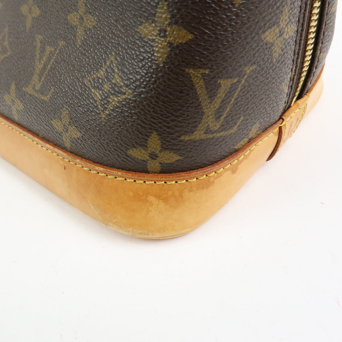 Louis Vuitton Monogram Alma PM Canvas Leather Hand Bag Brown M51130
