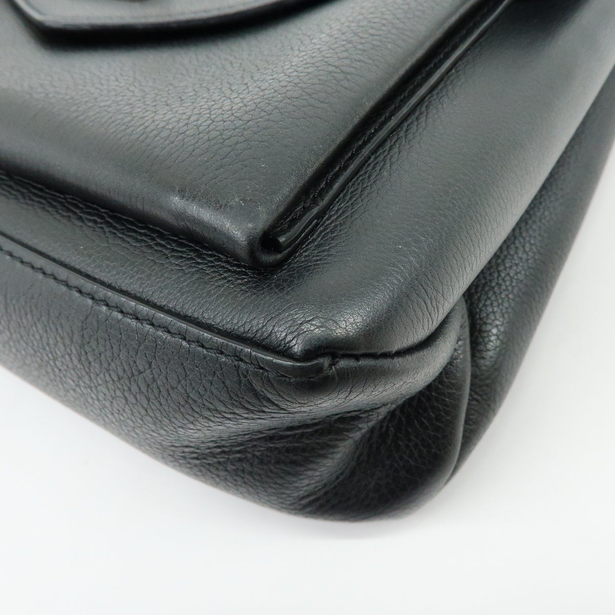 Louis Vuitton My Lockme Satchel Grained Calf Skin Hand Bag Noir M54849