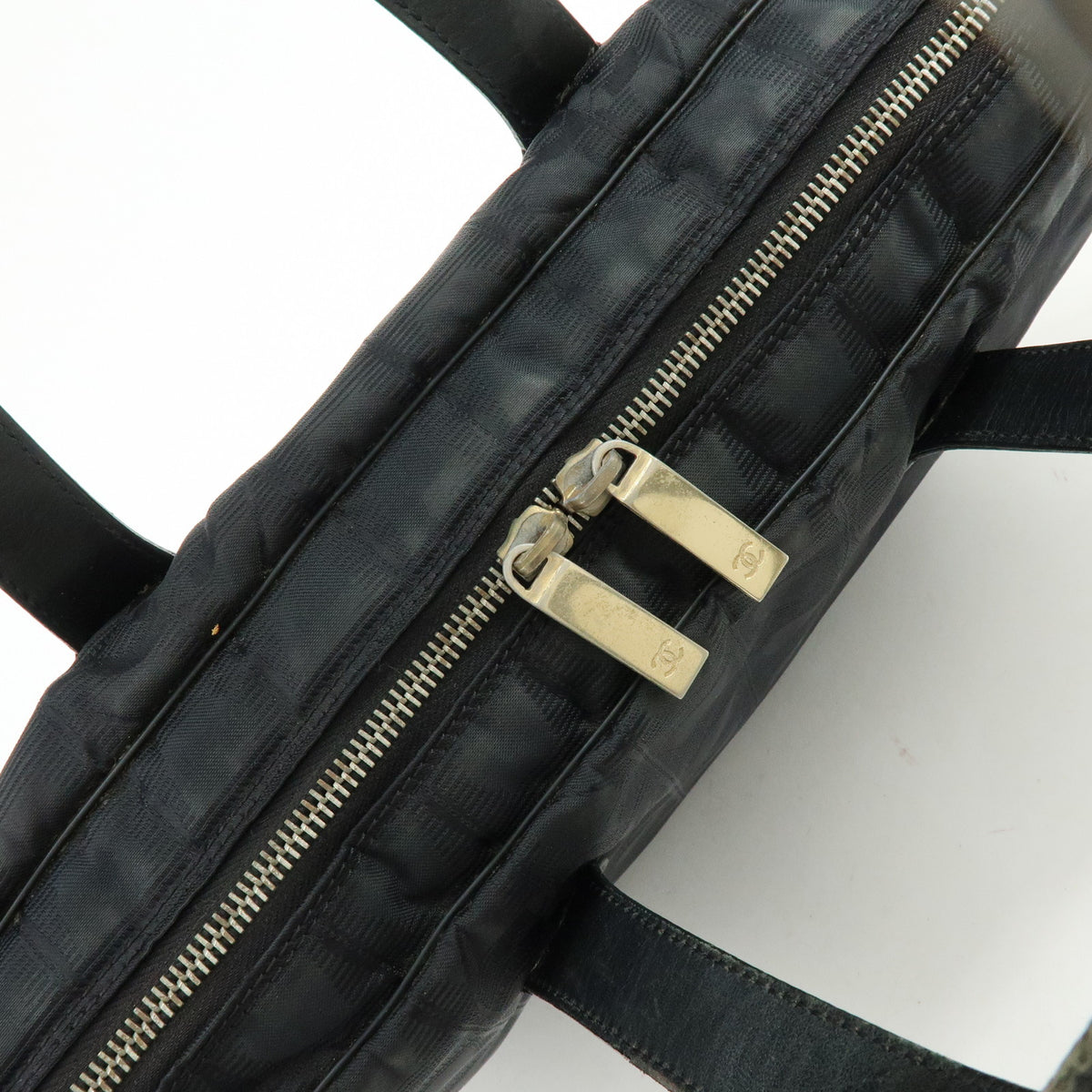 CHANEL New Travel Line Nylon Leather Briefcase Hand Bag Black A15974