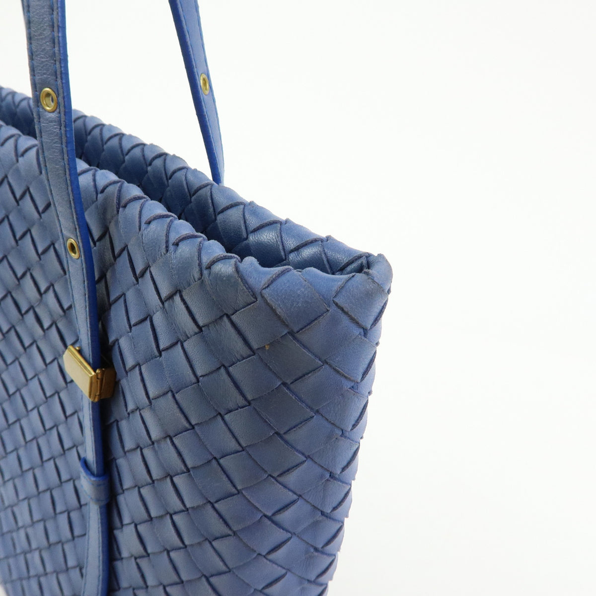 BOTTEGA VENETA Intrecciato Leather Tote Bag Hand Bag Blue V00A2