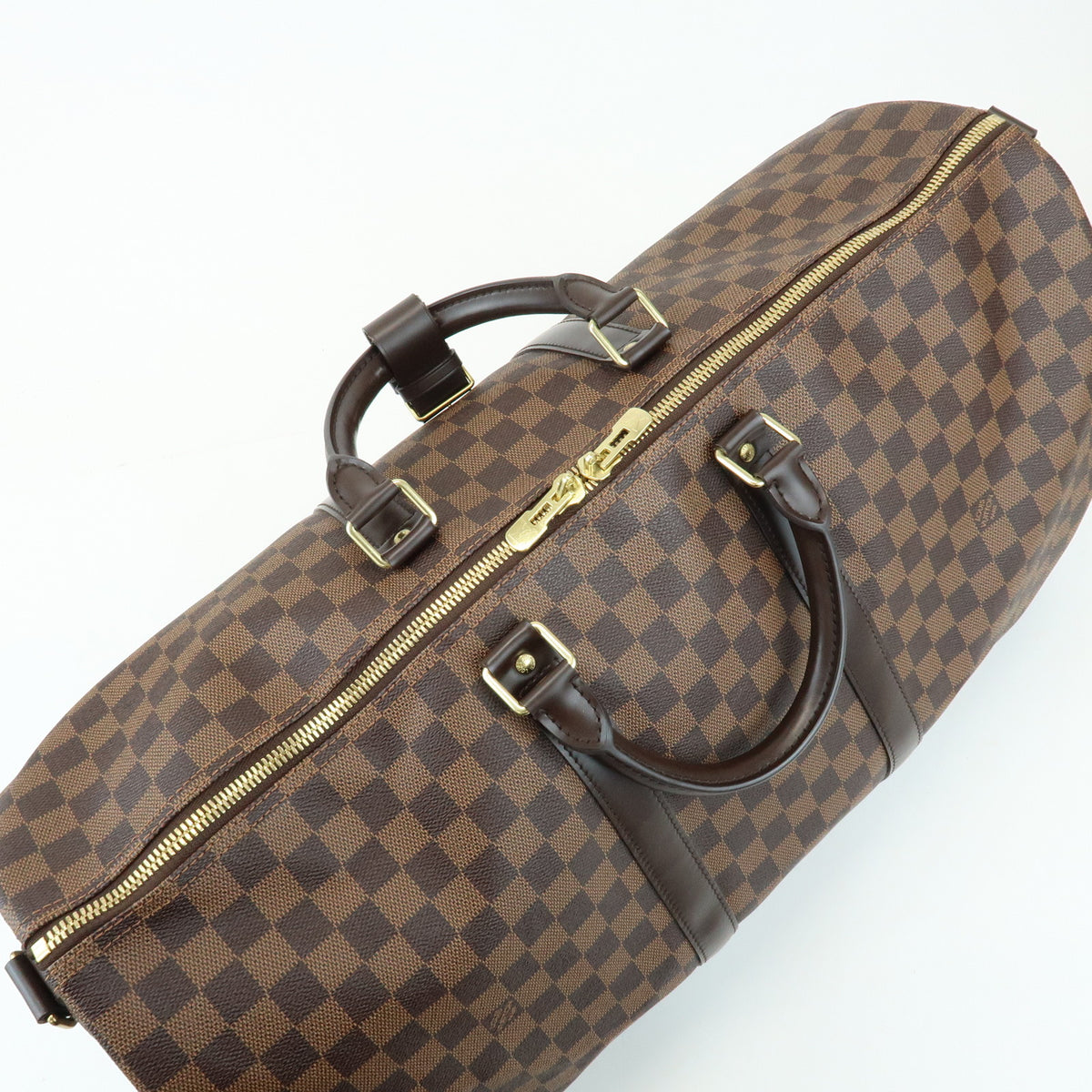 Louis Vuitton Damier Keep All Bandouliere 55 Travel Bag Brown N41414