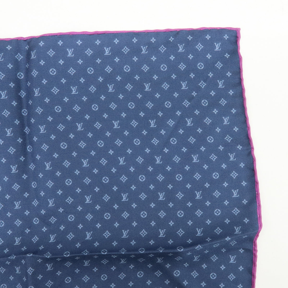 Louis Vuitton Monogram Lot of 2 Silk 100% Scarf Brown Navy