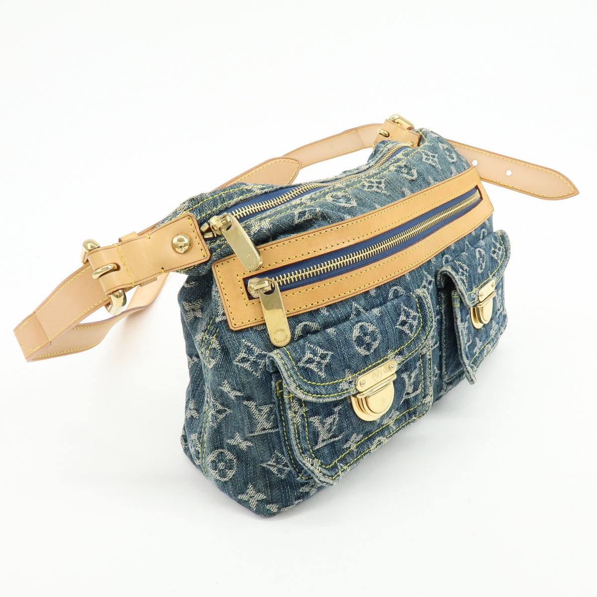 Louis Vuitton Monogram Denim Baggy PM 2Way Bag Shoulder Bag M95049