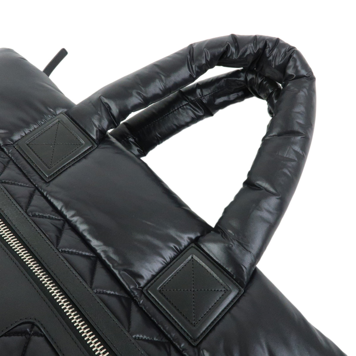 CHANEL COCO Cocoon Nylon Leather Tote Bag Hand Bag Black A48611