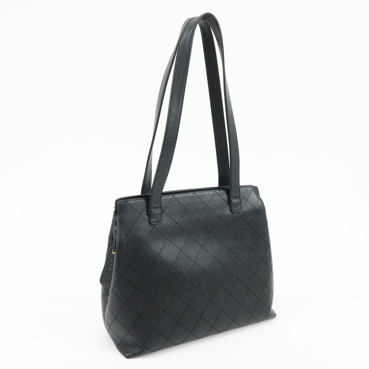 CHANEL Matelasse Caviarskin Shoulder Bag Tote Bag Black