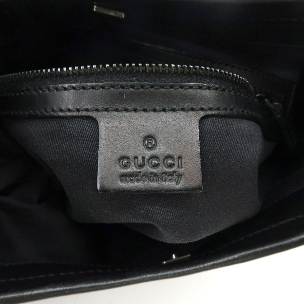 GUCCI GG Canvas Leather Shoulder Bag Black 107752