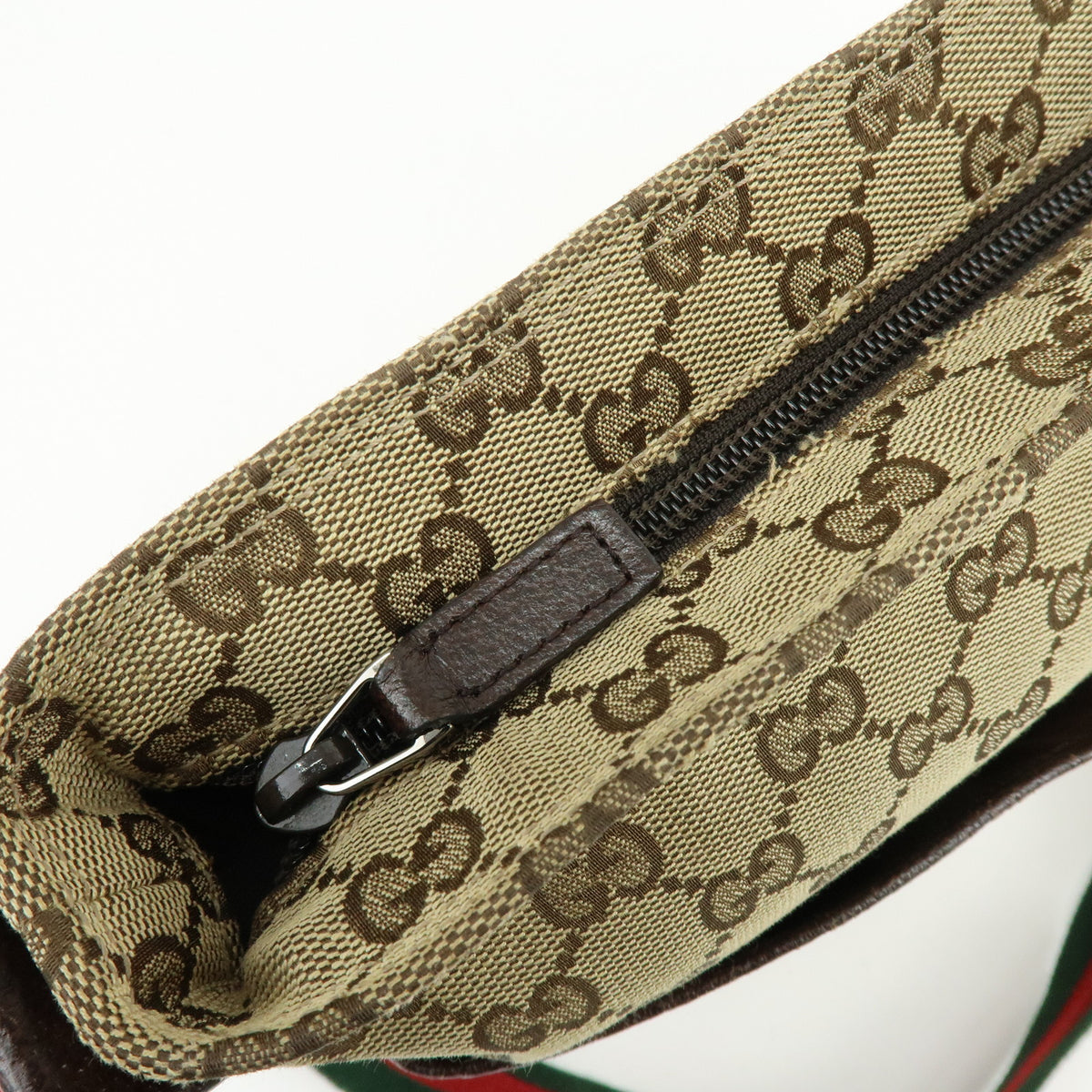 GUCCI Sherry GG Canvas Leather Shoulder Bag Crossbody Bag Beige 189751