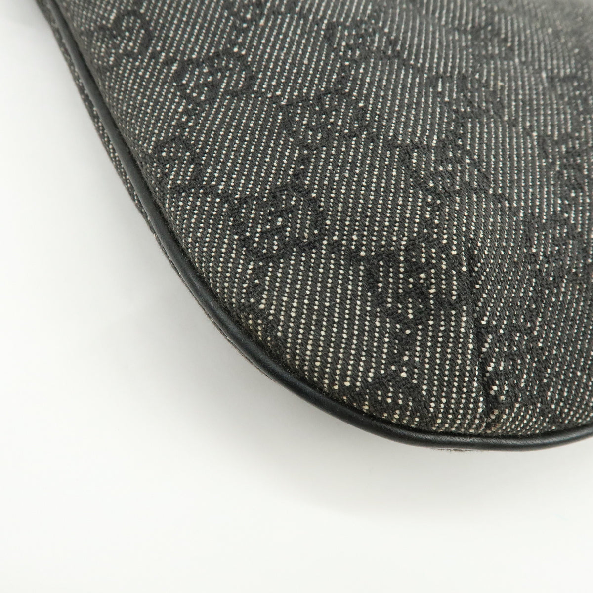 GUCCI GG Denim Leather Hand Bag Shoulder Bag Black 32160