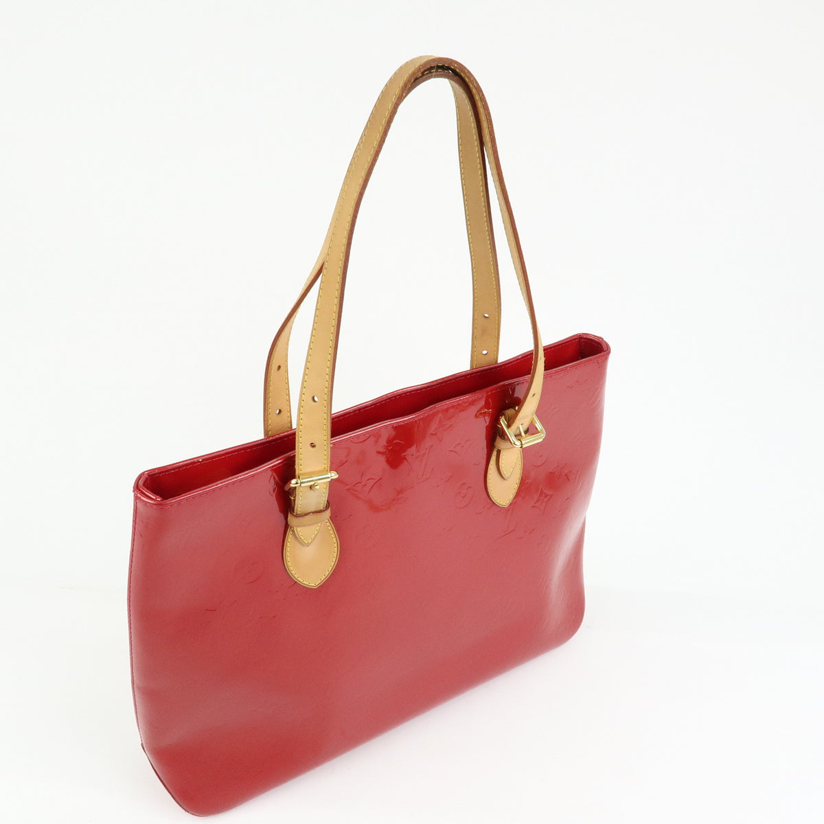 Louis Vutton Monogram Vernis Brentwood Tote Bag Pomme D'amour M91989
