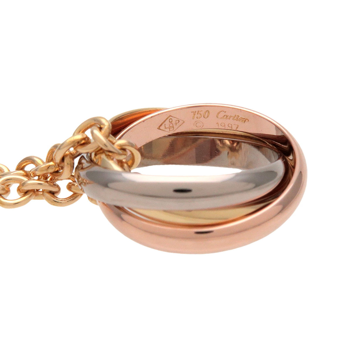 Cartier Trinity Necklace K18 750YG/WG/PG Yellow White Rose Gold