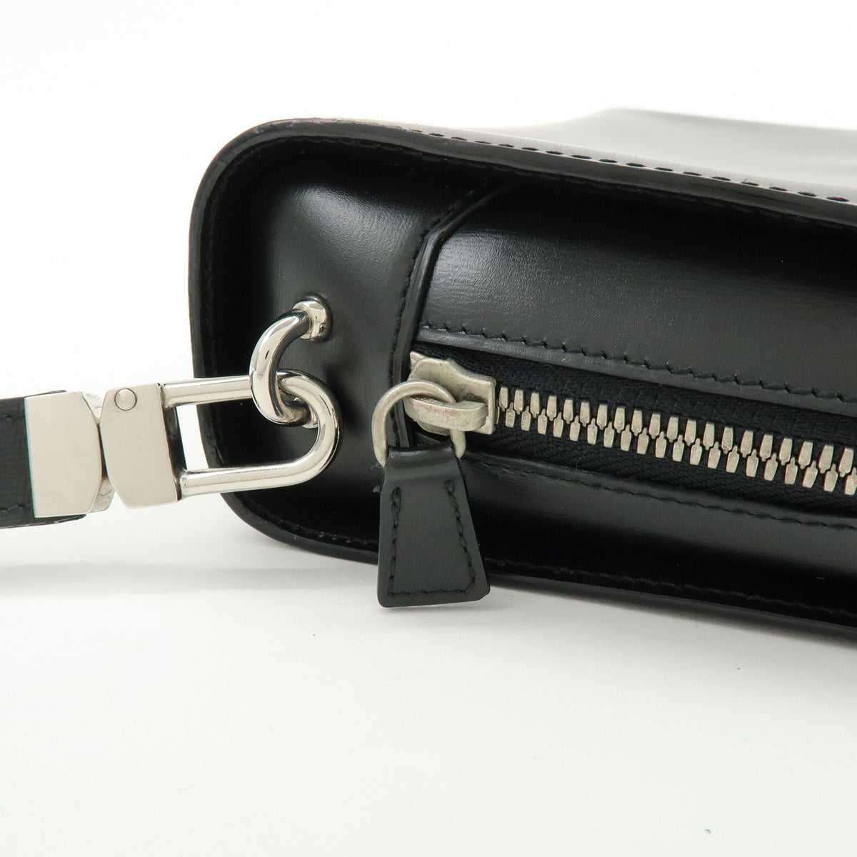 Cartier Pasha Leather Clutch Bag Wristlet Bag Pouch Black