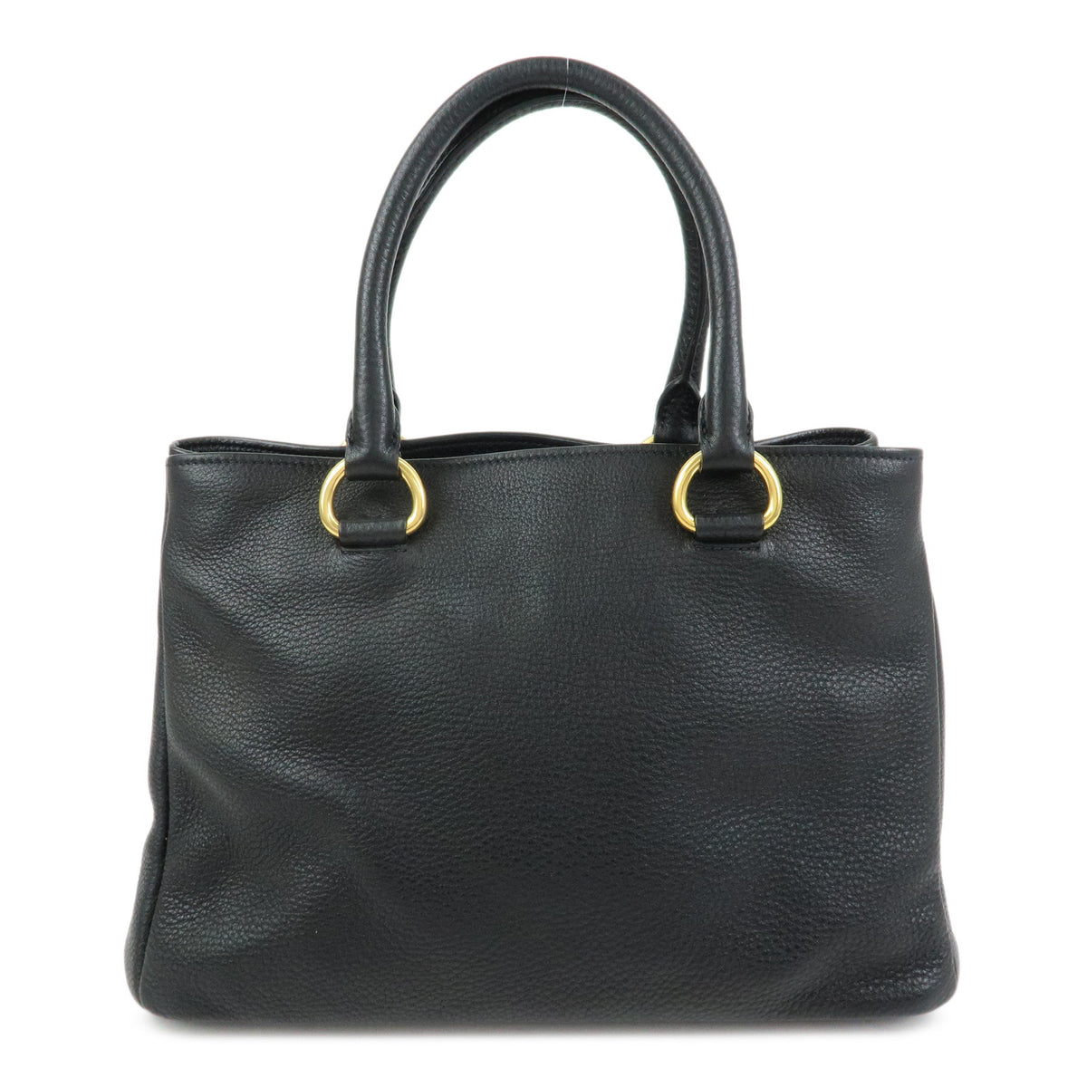 PRADA Logo Leather 2Way Bag Hand Bag Black