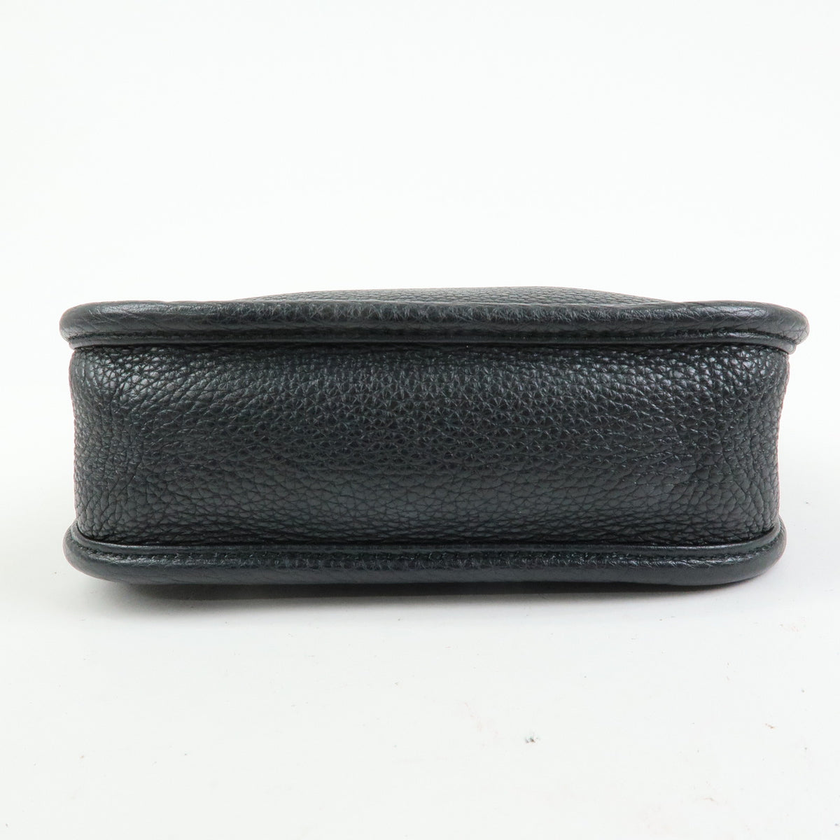 PRADA Triangle Logo Vitello Daino Leather Shoulder Bag Black 1BH191