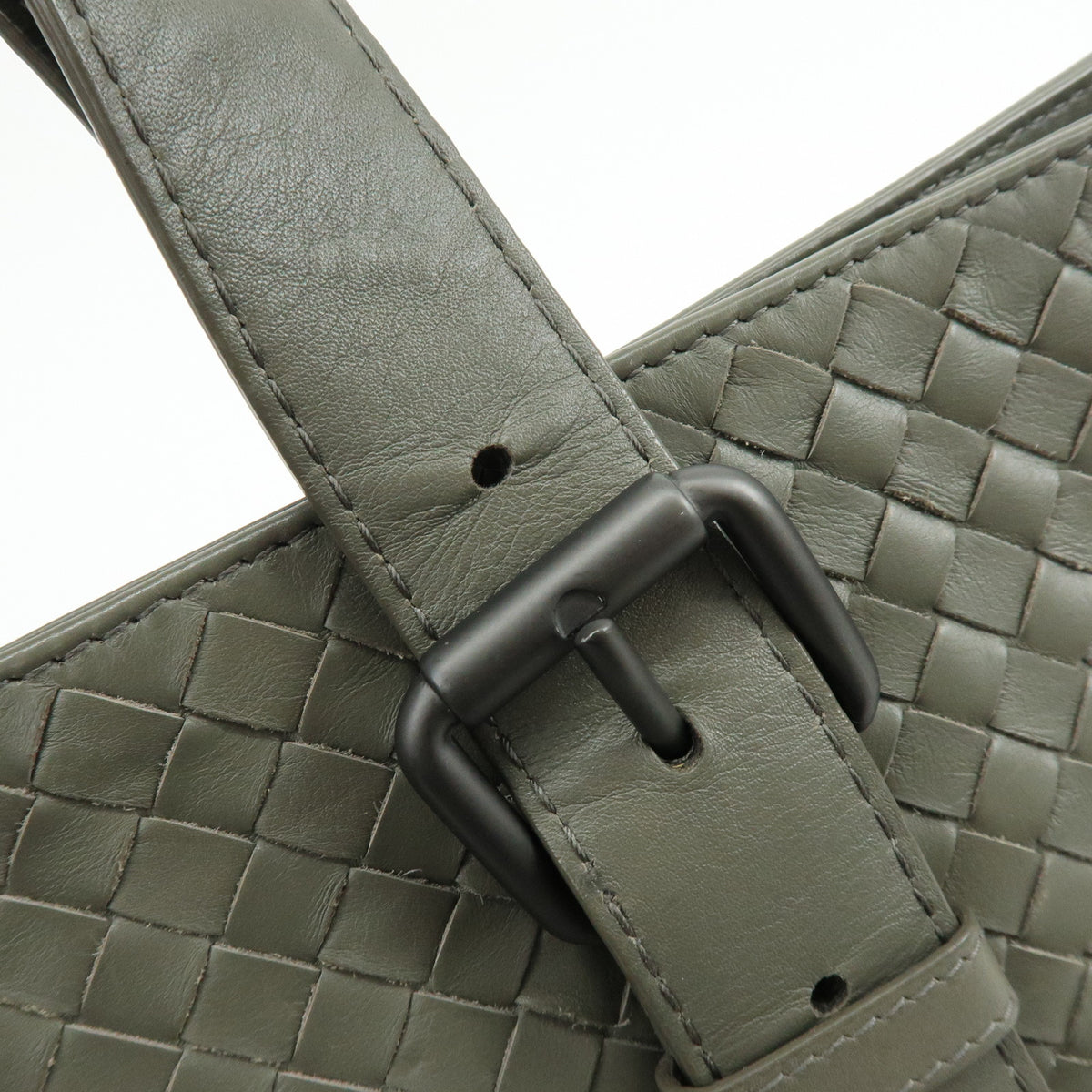 BOTTEGA VENETA Intrecciato Leather Tote Bag Hand Bag  Grey 189632