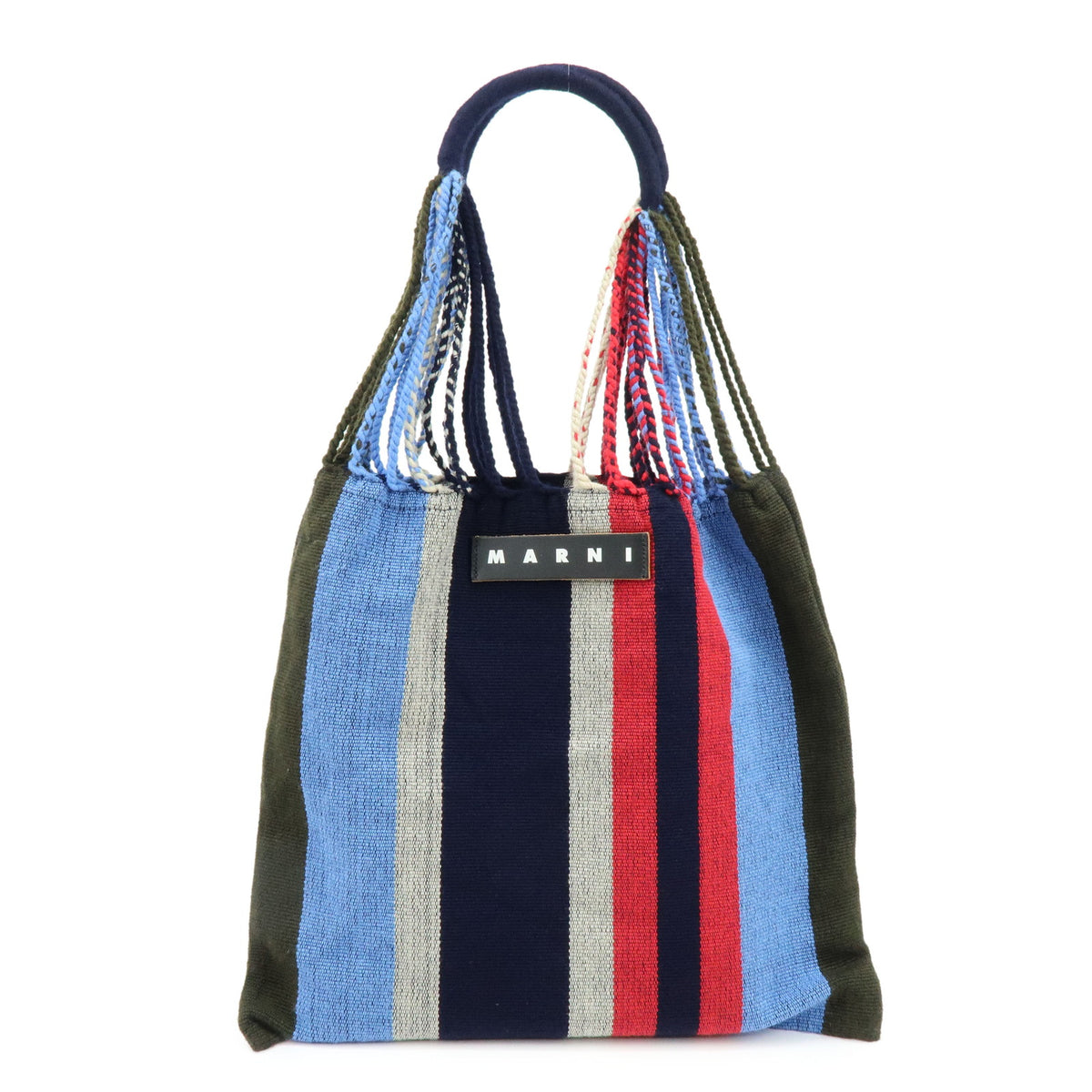 MARINI Market Polyester Leather Hammock Bag Shoulder Bag Navy Blue Red