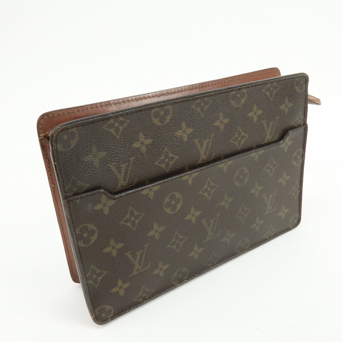 Louis Vuitton Monogram Pochette Homme Clutch Bag Brown M51795