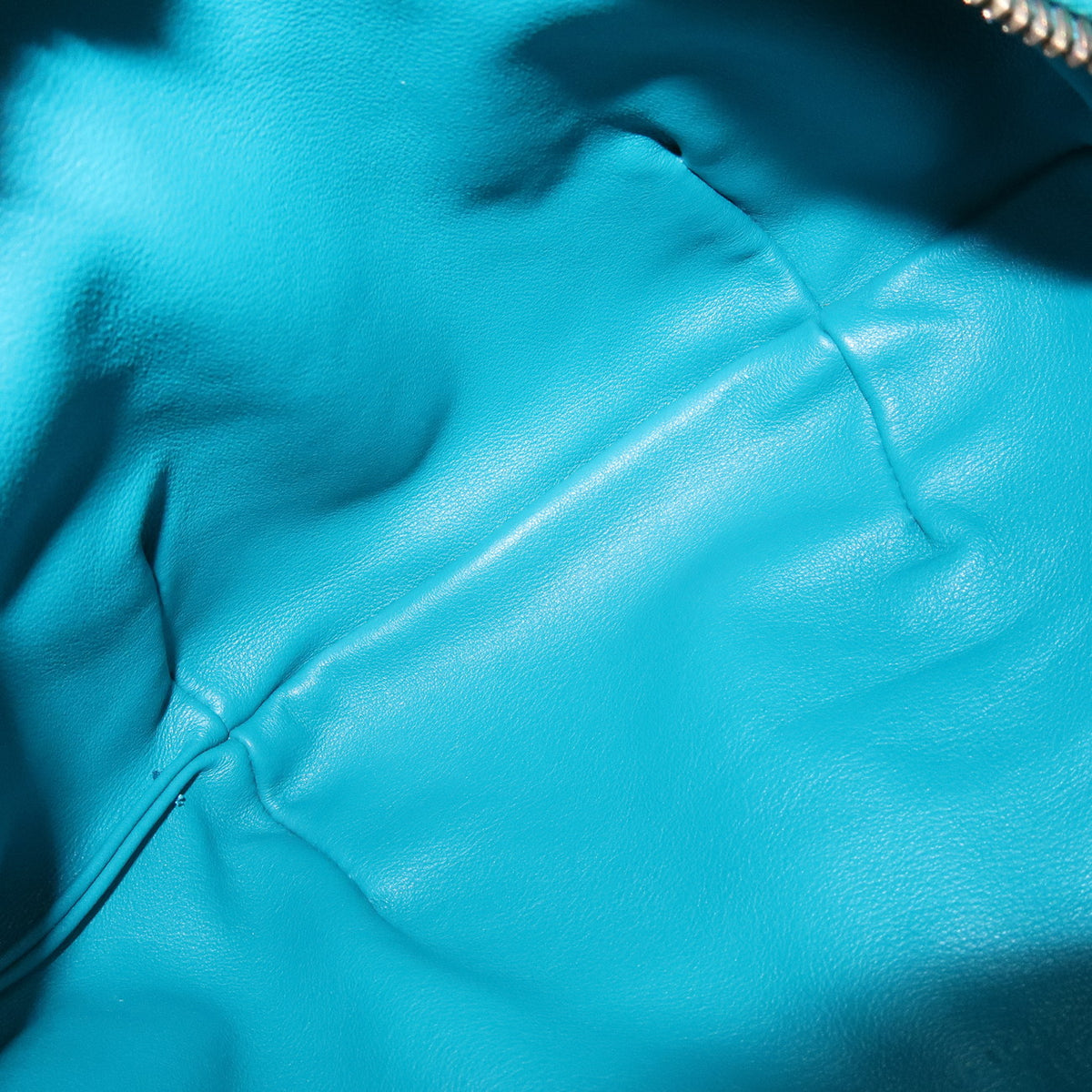 BOTTEGA VENETA Mini Jodie Intrecciato Leather Hand Bag Turquoise Blue