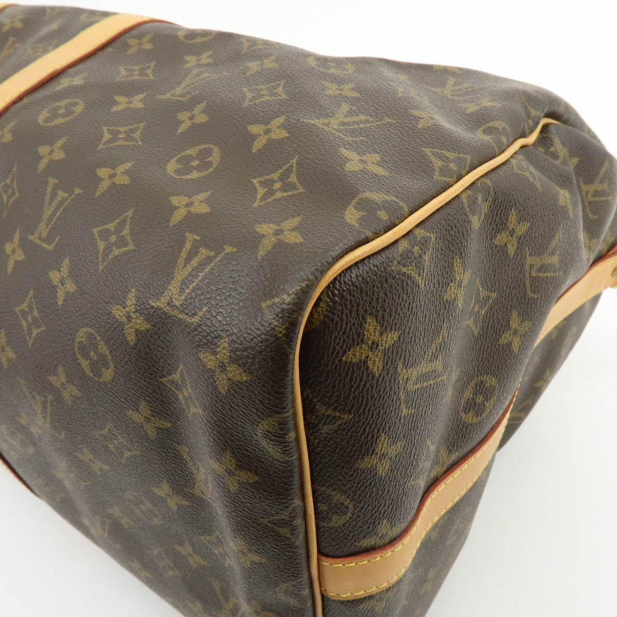 Louis Vuitton Monogram Keep All Bandouliere 55 Boston Bag Brown M41414