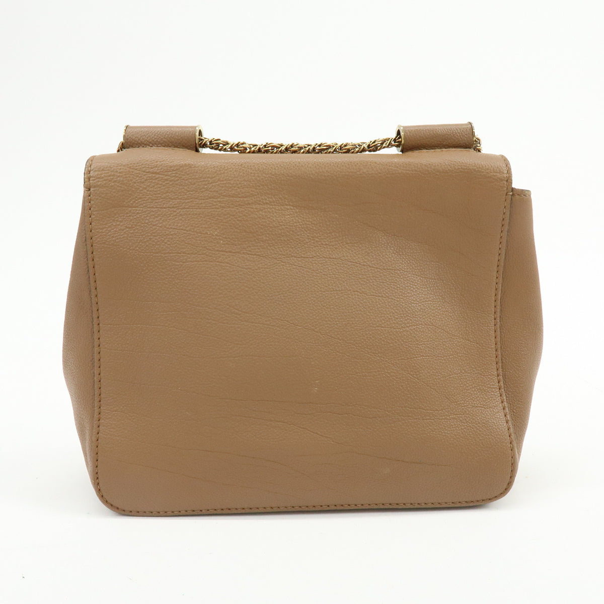 Chloe Elsie Leather Chain Shoulder Bag Crossbody Bag Brown Camel