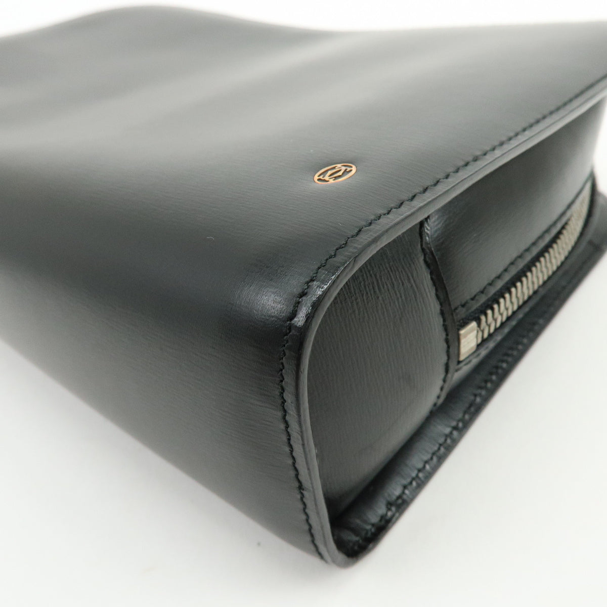 Cartier Pasha Leather Clutch Bag Wristlet Bag Pouch Black